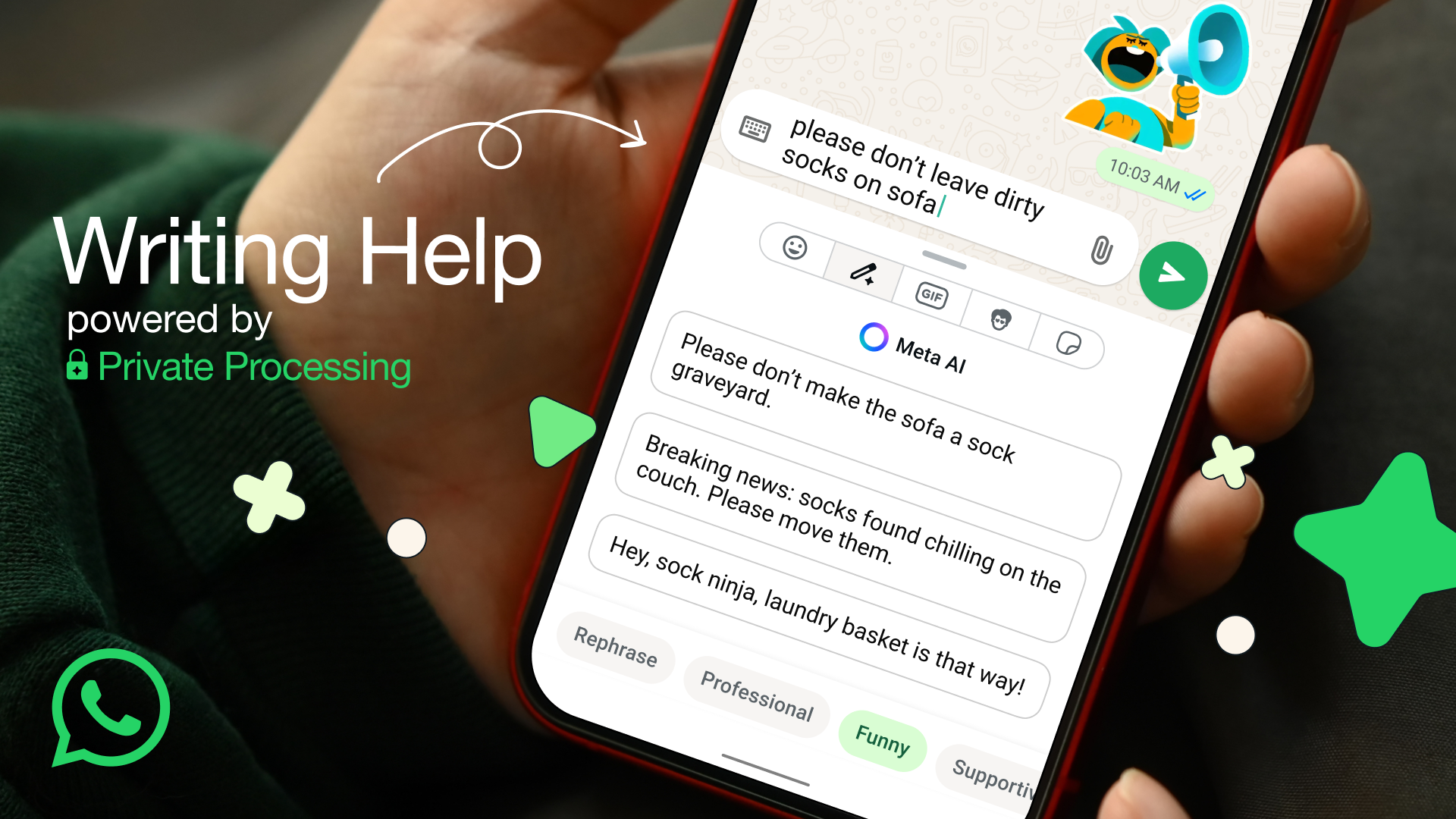 Whatsapp Lanza Ayuda Para La Escritura Con Procesamiento Privado Para Reformular Mensajes Con Ia